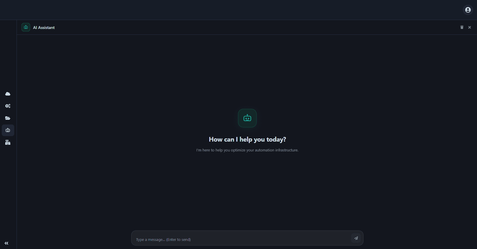 Pantalla del asistente de IA integrado de SBOT